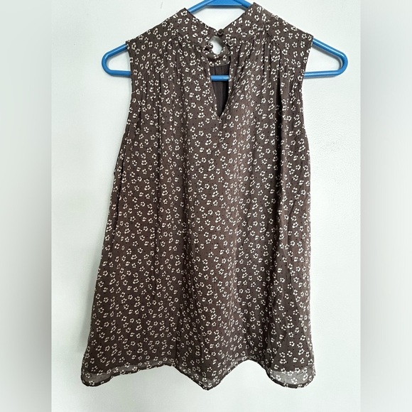 NWT Anthropologie Cloth & Stone Womens XSmall Liana Tank Top Blouse Gray Floral - Picture 2 of 9
